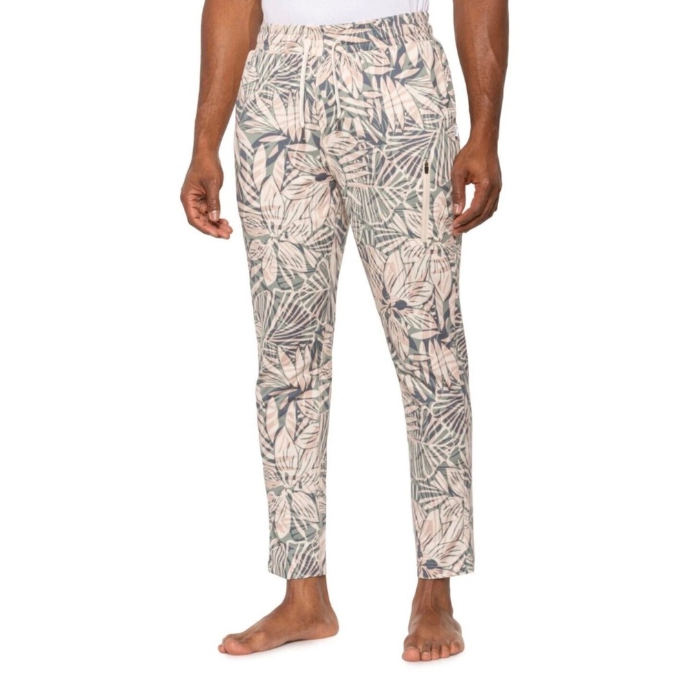 Feat BlanketBlend Tropical Leaf Jogger Pants Sage Green Floral Mens ‎ Medium